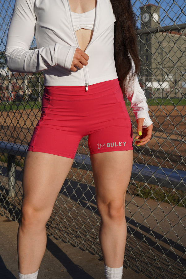 BARBIE PINK SHORTS SCRUNCH BUTT WITH POCKETS