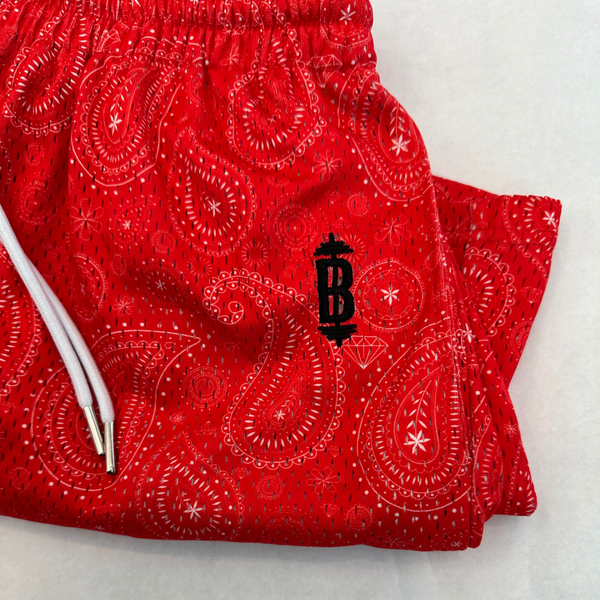 RED SHORT PAISLEY