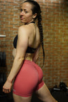 FUCHSIA SHORTS WITH V-CUT SCRUNCH BUTT