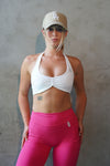 WHITE OPEN BACK SPORTS BRA