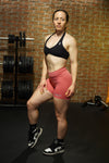 FUCHSIA SHORTS WITH V-CUT SCRUNCH BUTT